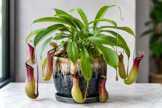 Rośliny owadożerne - uprawa w domu Dzbanecznik Ventrata - Nepenthes × ventrata