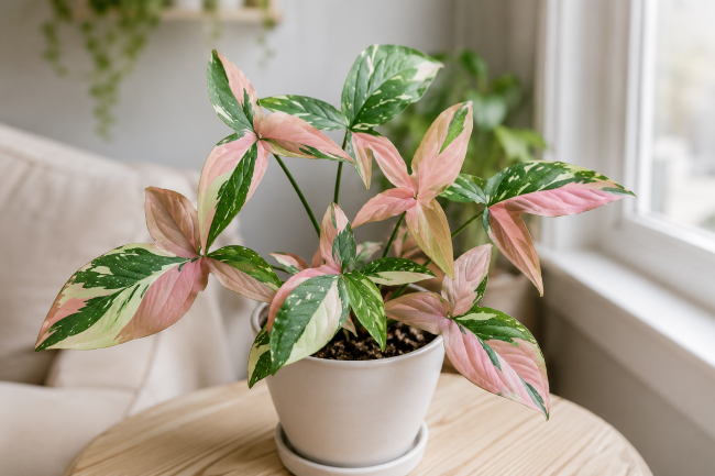 Syngonium ‘Red Spot Tricolor’ - Syngonium podophyllum ‘Red Spot Tricolor’